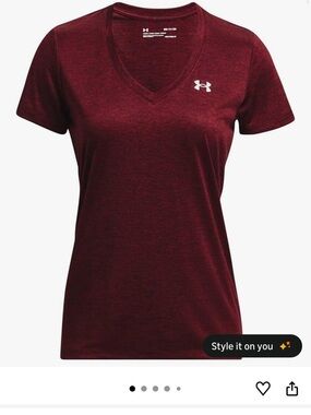 Under Armour Women’s V-Neck Tee in Heathered Maroon